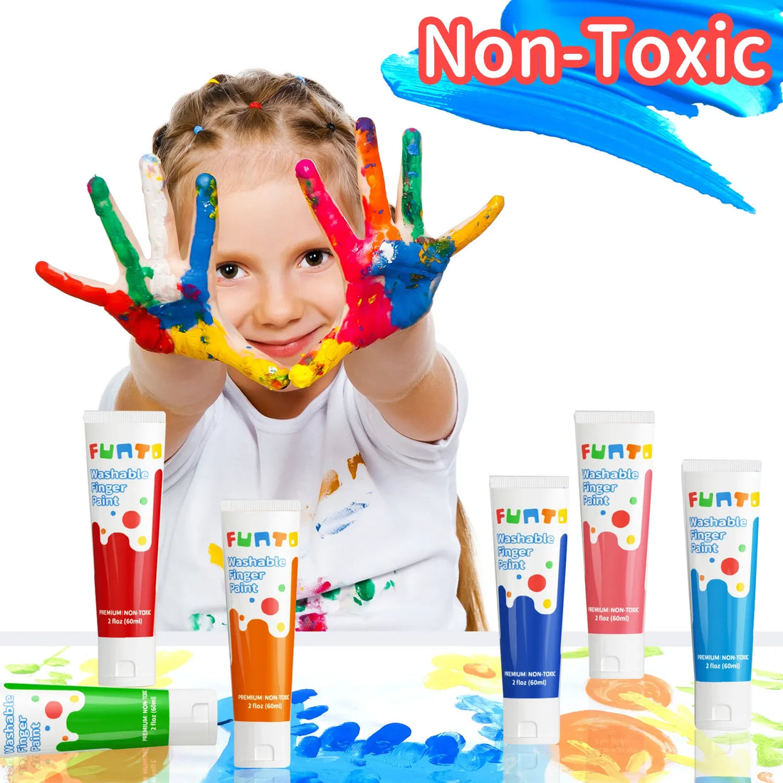 Washable Finger Paint - 10 Colors - Funto