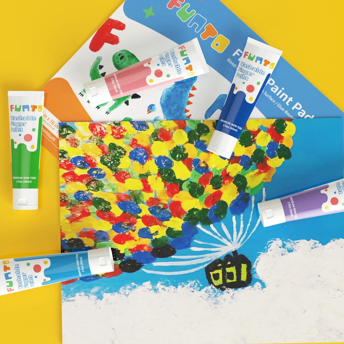 Washable Finger Paint - 10 Colors - Funto