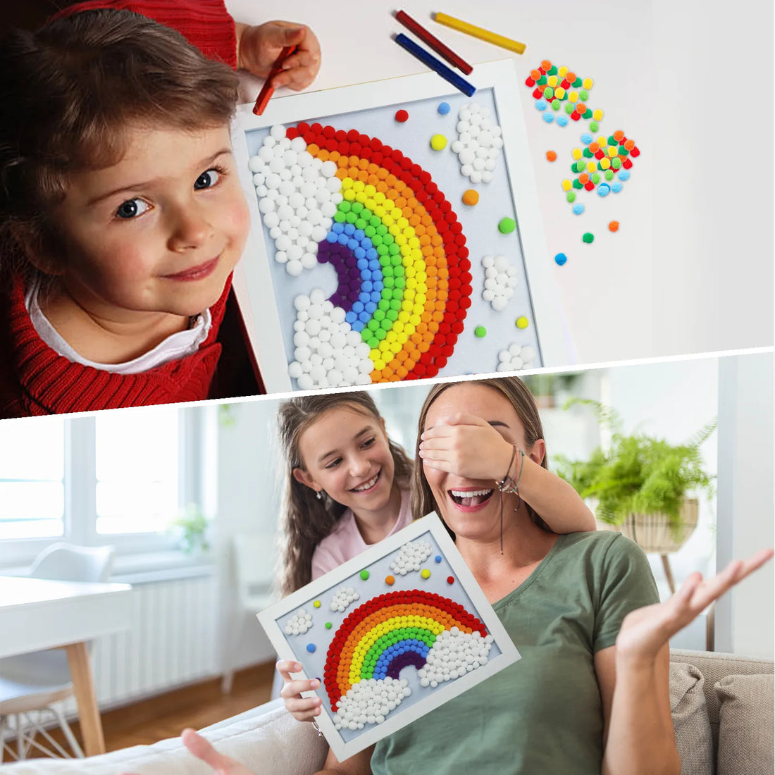 Rainbow Pom Pom Painting Art Kit - Funto