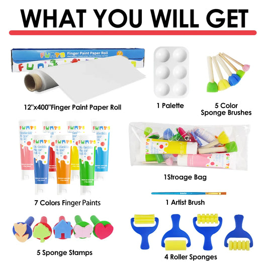 Washable Finger Paint Set - 25 Pieces - Funto