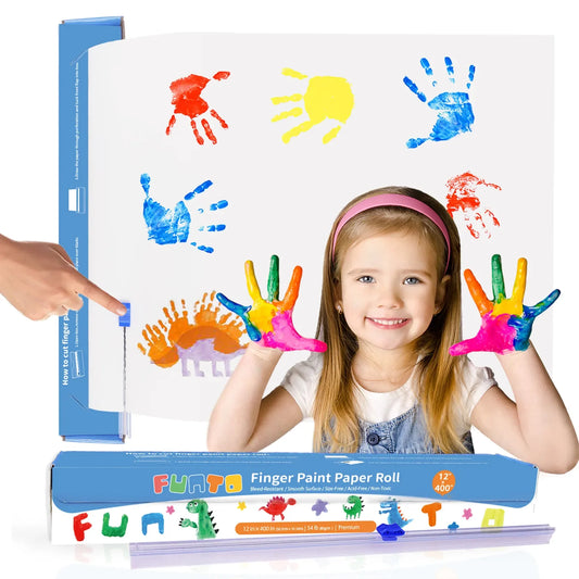 EZ-Cut Finger Paint Paper Roll 12"x400" - Funto