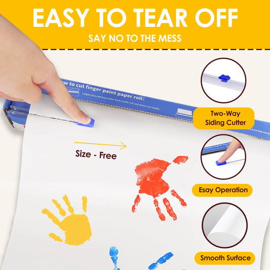 EZ-Cut Finger Paint Paper Roll 12"x400" - Funto