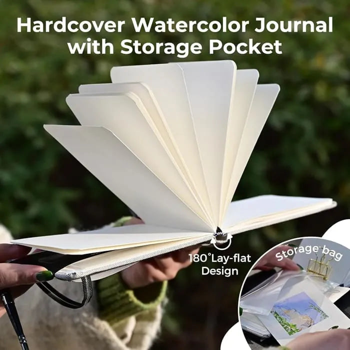 Funto watercolor journal linen hardcover acid-free paper 48 sheets 