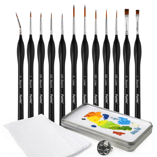 Detail Paint Brush Set with Wet Palette - Funto