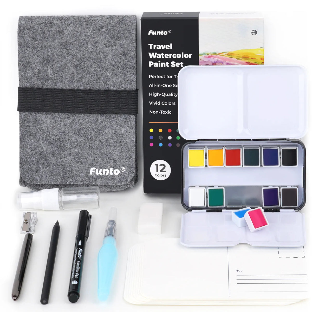 Travel Watercolor Set - 12 Colors – Funto
