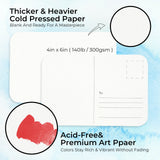 Funto portable watercolor set 12 colors with 140lb watercolor postcards 