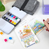 Funto travel watercolor paint kit 12 colors complete set for plein air painting 