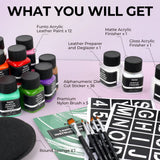 Leather Paint Kit - 12 Colors - Funto