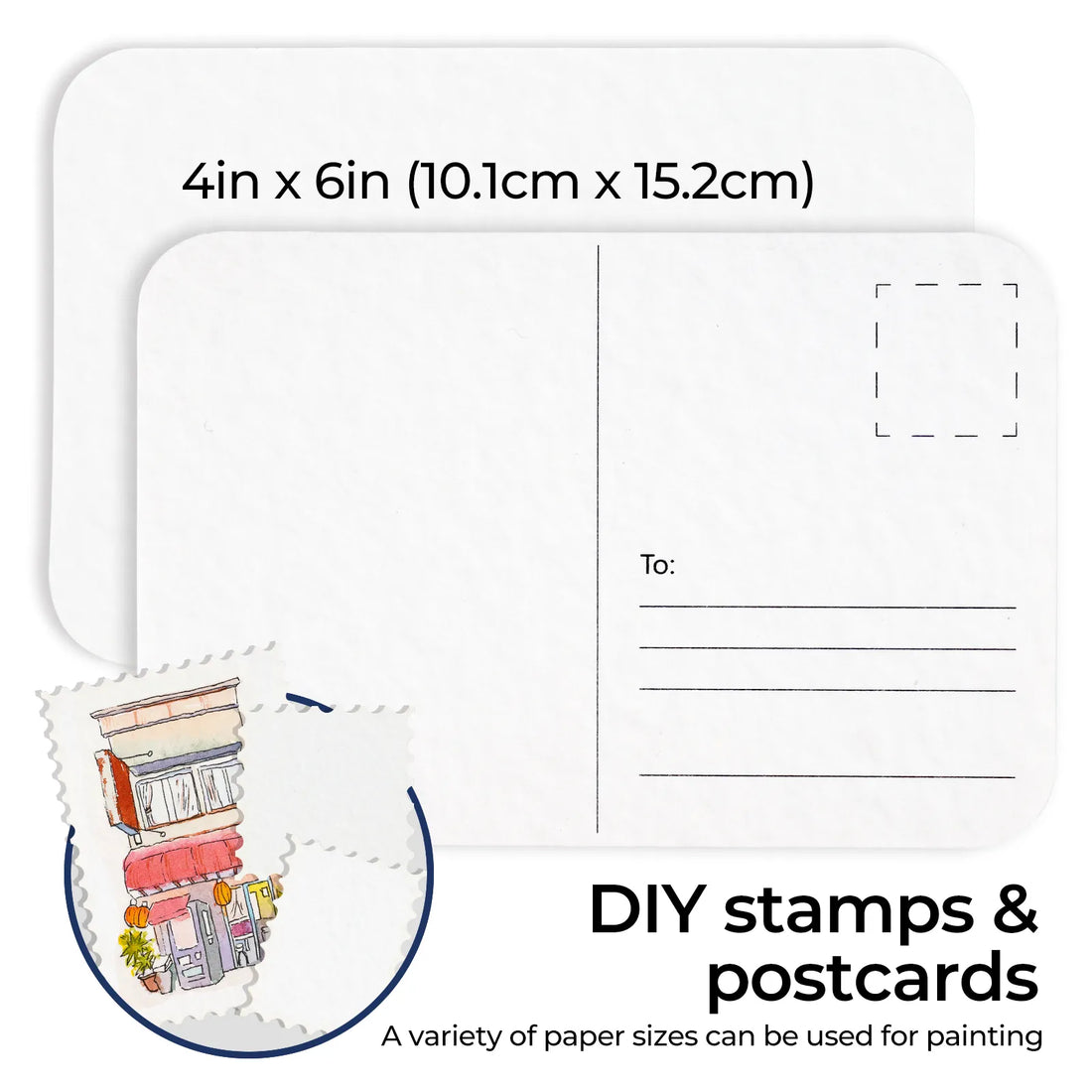 Funto watercolor postcards 4x6 acid-free cotton paper rounded corners 