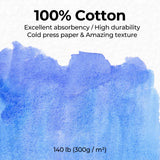 Funto watercolor postcards 4x6 acid-free cotton paper rounded corners 