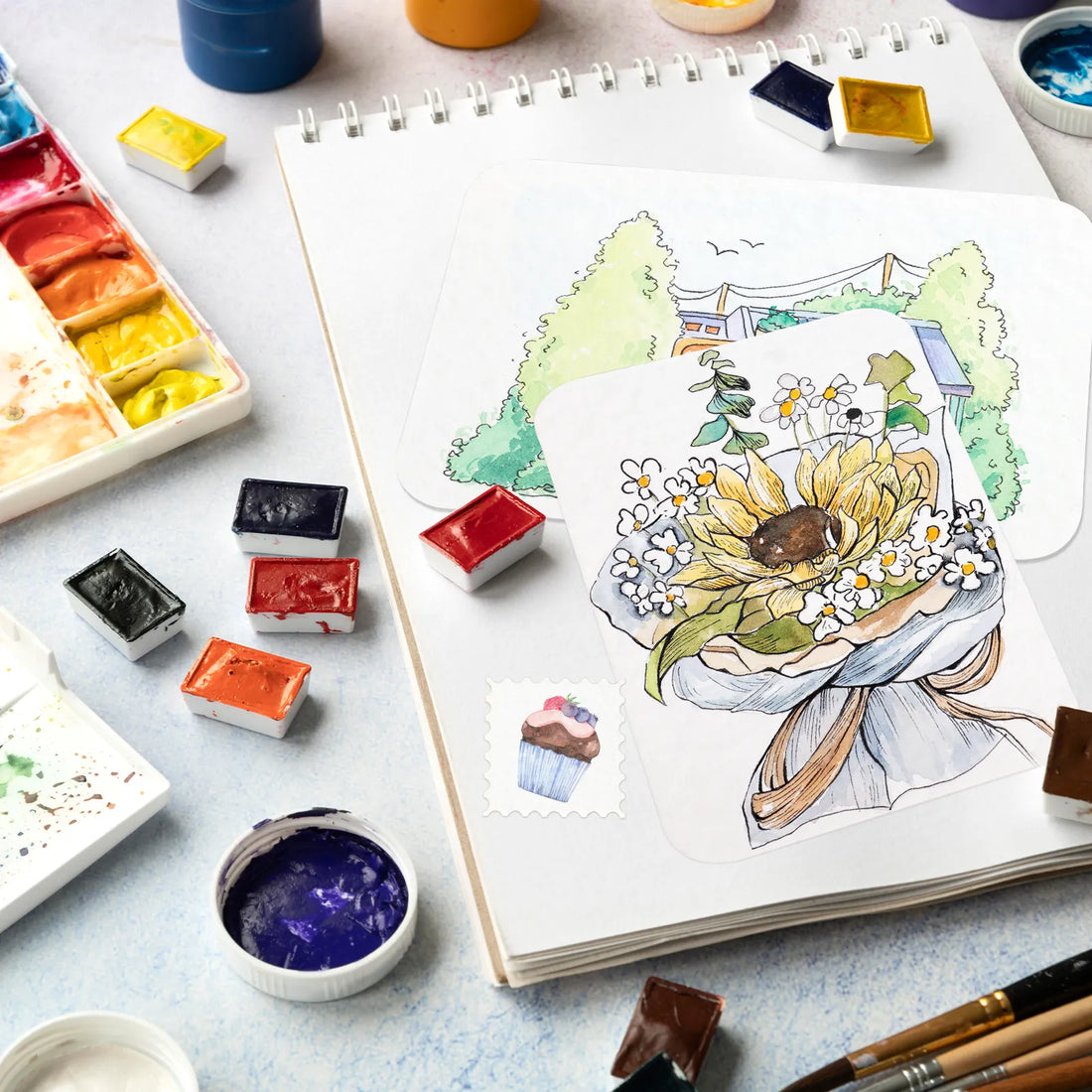 Funto watercolor postcards 4x6 heavyweight cotton paper for artists 