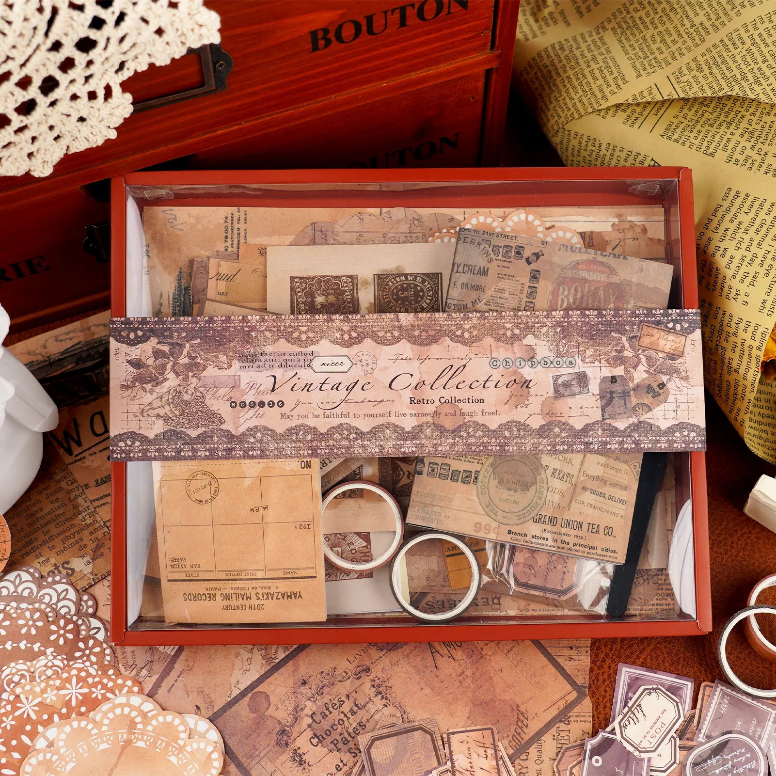 Vintage Collection Retro Travel Scrapbooking Kit