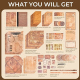 Funto vintage junk journal kit 96 pcs scrapbook materials 