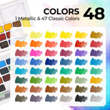 48 Colors Professional Watercolor Paint Set