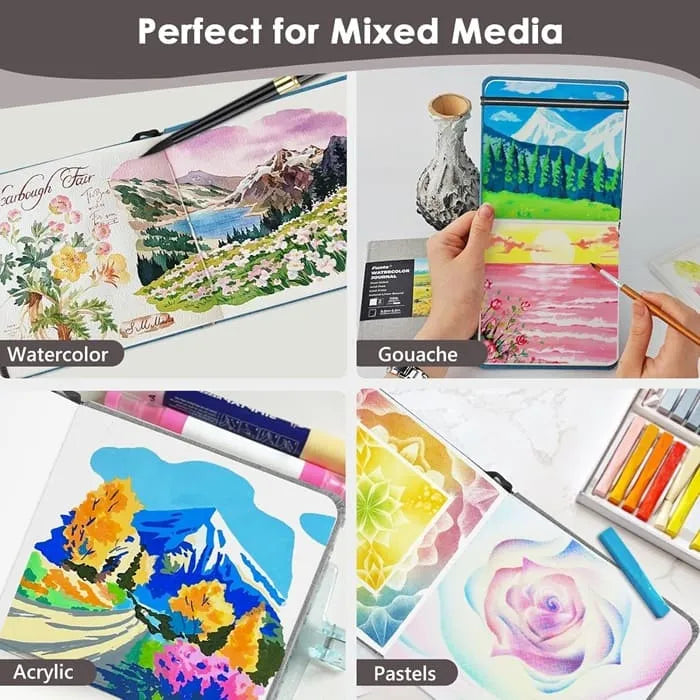 Funto 5.5x5.5 watercolor journal linen hardcover for plein air painting 