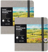Funto watercolor journal 5.5x5.5 hardcover 110lb 48 pages 2-pack 