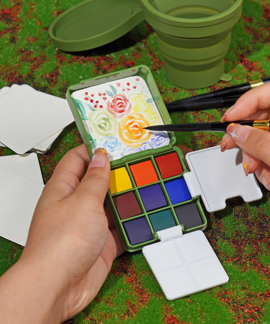 Pocket Watercolor Set Matching Watercolor Paper, 300g - Funto