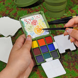 Funto pocket watercolor palette 9 colors for plein air painting and travel 