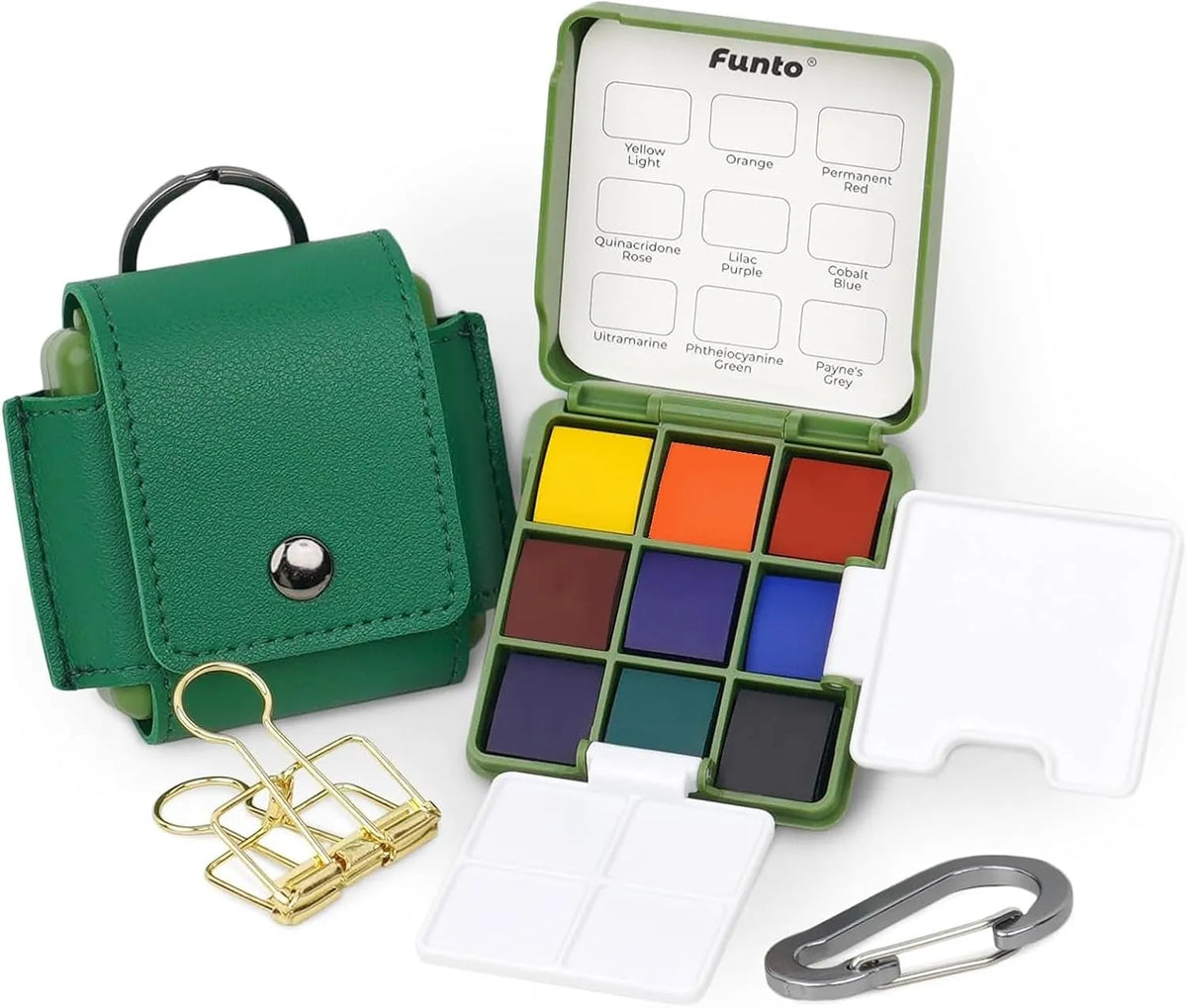 Multiple Pocket Paint Pocket Watercolor Paint Set - Funto 9 Colors Mini Palette for Travel ...