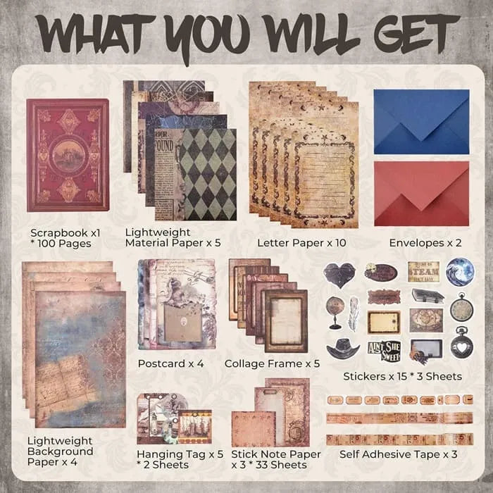 Funto medieval chapter scrapbooking kit junk journal materials 