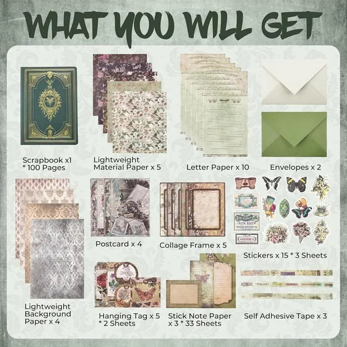 Funto medieval scrapbooking kit vintage aesthetic decorative papers 