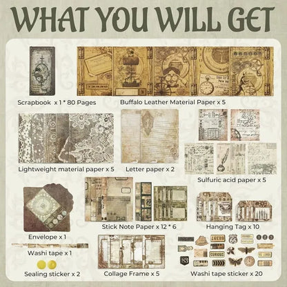 Funto love poems vintage junk journal kit 153 pcs complete set 