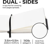 Funto 3.5x5.5 watercolor journal linen hardcover with elastic band 