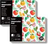 Funto 100% cotton watercolor paper 20 sheets glue-bound portable design 