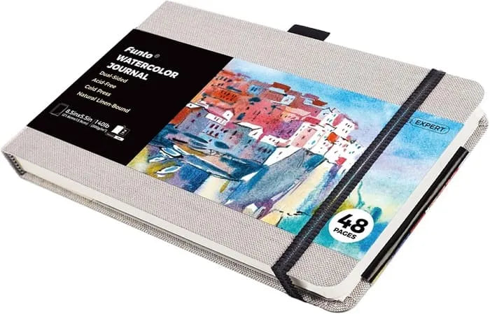 Funto 8.5x5.5 watercolor journal acid-free paper for plein air painting 
