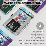 Funto watercolor journal 2-pack leather cover for travel artists 