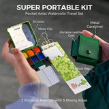 Funto mini watercolor set waterproof leather cover durable design 