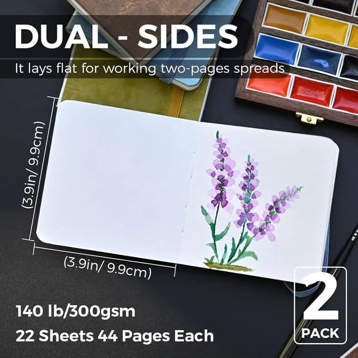 Funto watercolor journal PU leather portable for outdoor sketching 