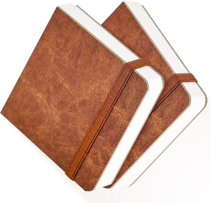 Funto watercolor journal PU leather hard cover 100% cotton paper 2-pack 