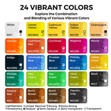 Hand Poured Mini 24 Colors Watercolor Paint Set