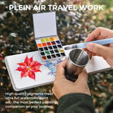 Funto mirrorlike watercolor set 24 vibrant colors retro metal case 