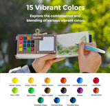 Funto hand-poured watercolor paint set with walnut wood palette 