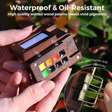 Funto walnut wood watercolor kit 8/15 colors for travel artists 