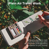 Funto walnut wood watercolor palette magnetic design demonstration 