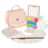Funto pocket watercolor set with foldable palettes and synthetic brush 