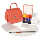 Funto pocket watercolor set with mini watercolor papers and accessories 
