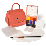 Funto pocket watercolor set with mini watercolor papers and accessories 