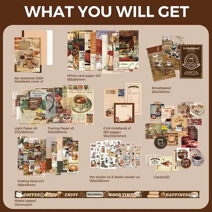 Funto vintage scrapbooking kit 123 pcs junk journal materials 