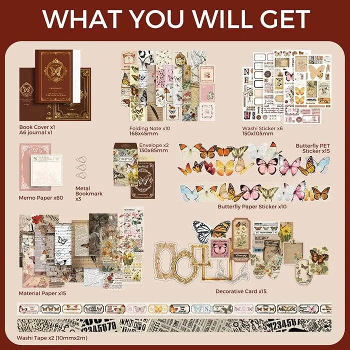 Funto vintage scrapbooking accessories 123 pieces DIY arts 