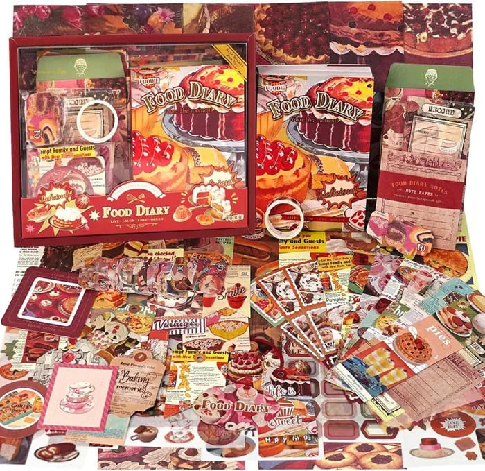 Funto scrapbooking kit vintage aesthetic 123 pcs stationary 