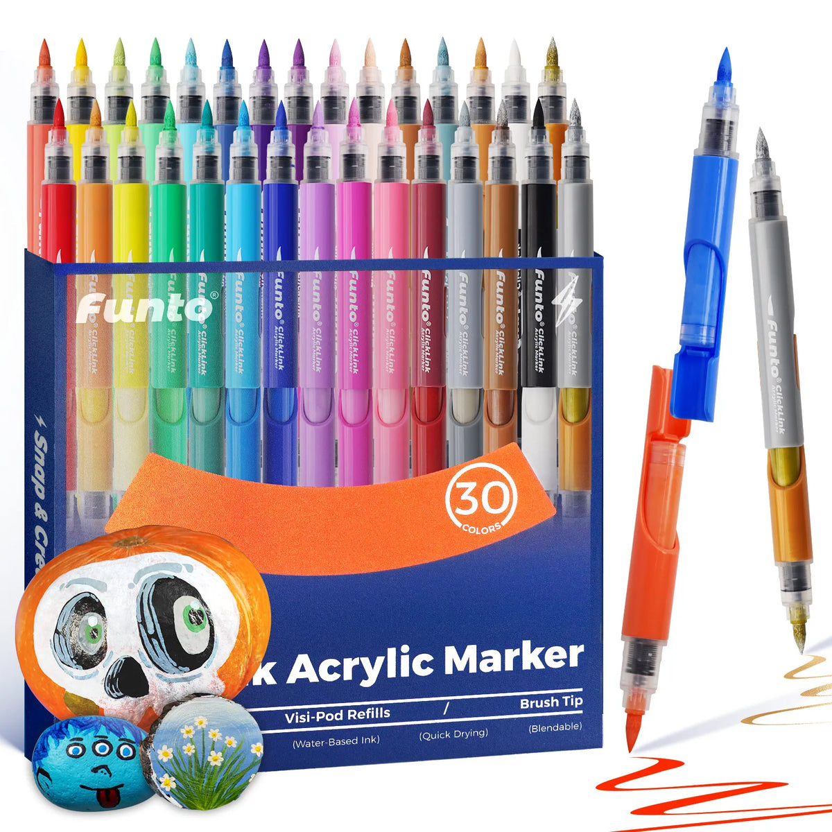 30 Colors ClickLink Acrylic Markers