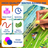 48 Colors ClickLink Acrylic Markers with 50 Ink Refills (44 Classic+4 Metallic+2 Bonus Colors)  (98 Pieces Total) - Funto