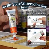 Tube Watercolor Paint 12-Color Refills