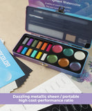 Pearlescent Watercolor Paint Set - 12+6 Colors - Funto
