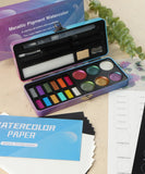 Pearlescent Watercolor Paint Set - 12+6 Colors - Funto