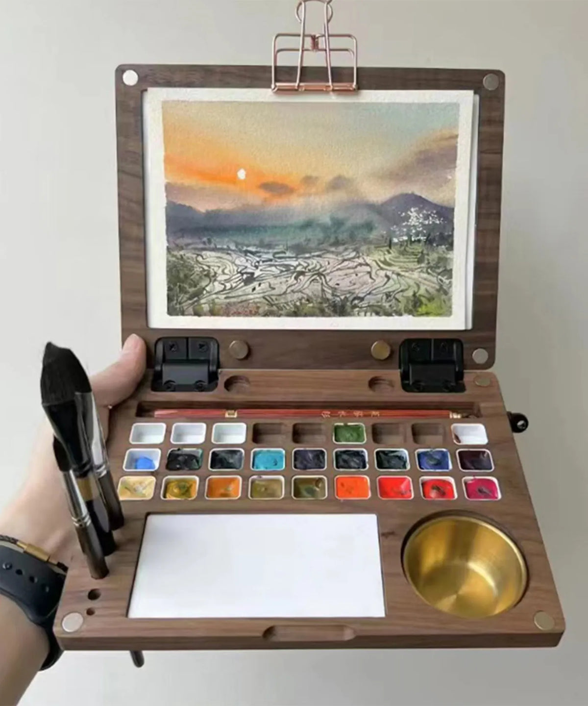 Portable Outdoor Watercolor Palette Set